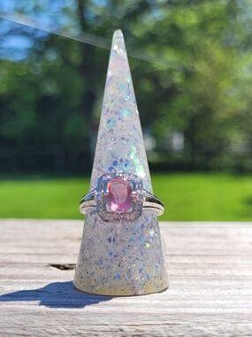 Size 8 Pink Topaz Ring